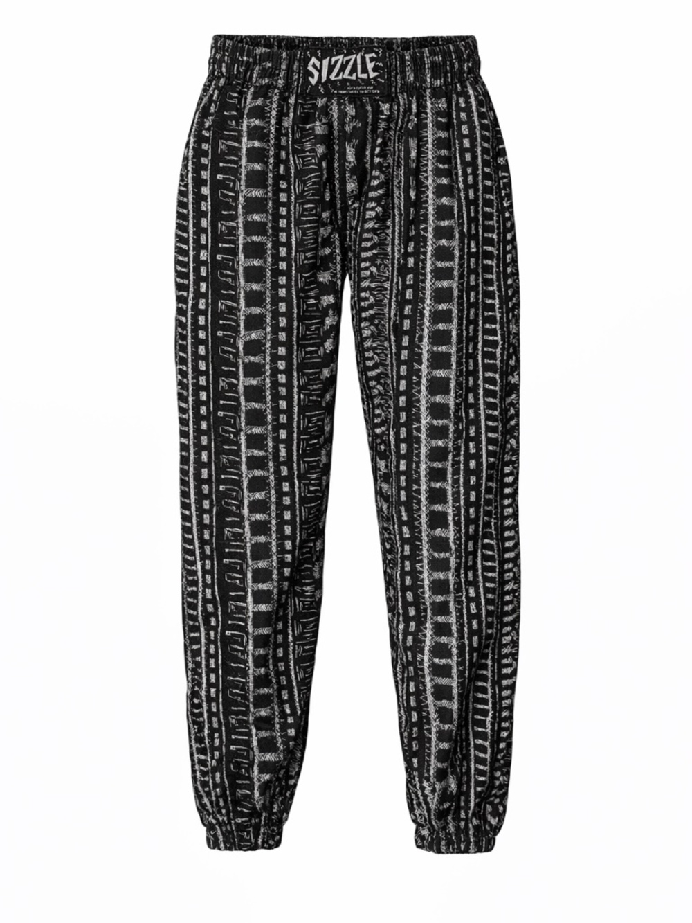 Vintage 80s Sizzle Hammer Pants Black White Tribal USA Made Medium